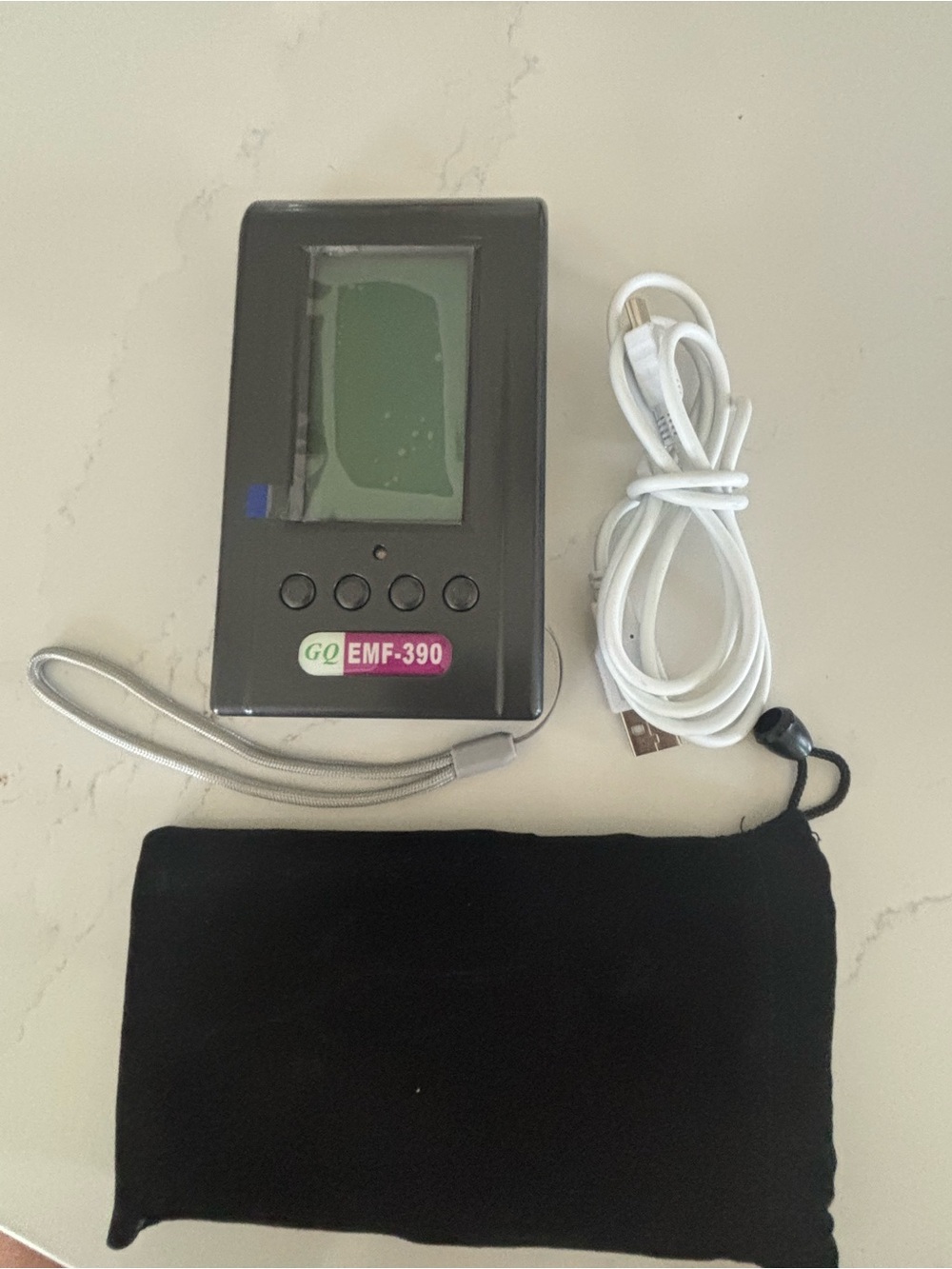 GQ EMF-390 Portable EMF Meter in Black with USB Cable